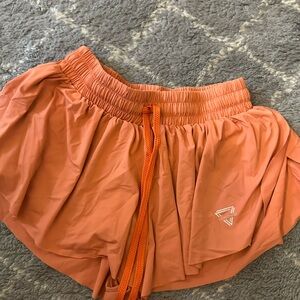 Vibrant Orange Athletic Shorts with Elastic Waistband